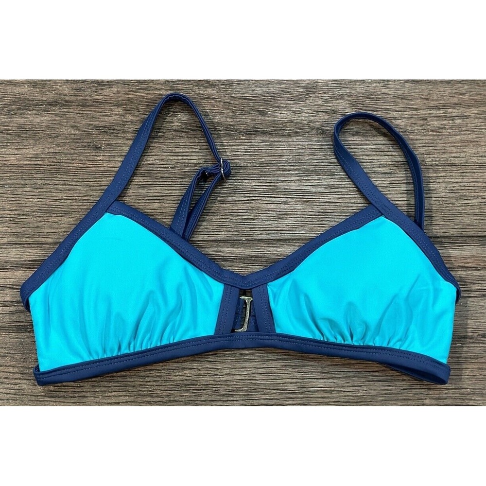 green blue Swim bikini‎ top padded sz S, GUC